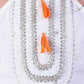 Marigold Magic White Girls Cotton Kurta And Orange Dhoti Ethnic Set