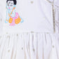 Marigold Magic White Girls Cotton Kurta And Yellow Dhoti Ethnic Set