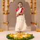 Girls Stylish Off White Lehenga with Red Choli and Dupatta Set