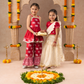 Girls Stylish Off White Lehenga with Red Choli and Dupatta Set