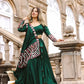 Raas | Mirror Work Green Chaniyacholi