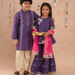 Zarqa Girls Purple Kurta With Sharara Set
