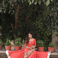 Raas | Orange Mirror Work Chaniyacholi