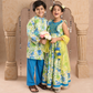 Jaipur Girls Green Cotton Lehanga and Choli with Dupata Ethnic Set
