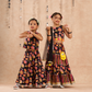 Jaipur Girls Black Cotton Lehanga and Choli with Dupata Ethnic Set