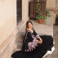 Raas | Black With Pink Thread Mirror work Chaniyacholi