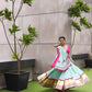 Raas | Sky Light Color Navratri Chaniyacholi with Mirror Work
