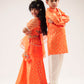 Mehfil Orange Ghagra Choli Dupatta Set For Girls