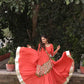 Raas | Orange Mirror Work Chaniyacholi