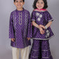 Zarqa Girls Purple Kurta With Sharara Set
