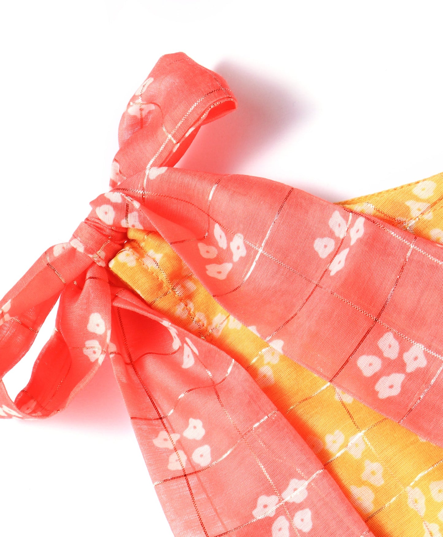 Girls Printed Chanderi Lurex Kurta Sharara Set