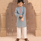Jaipur Boys Grey Kurta And Pyjama Ethnic Set