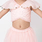 Paris Nights Girls Peach Sequin Embroidered Lehanga Choli