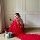 Red Romance Heart Georgette Saree