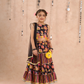 Jaipur Girls Black Cotton Lehanga and Choli with Dupata Ethnic Set