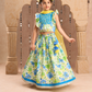 Jaipur Girls Green Cotton Lehanga and Choli with Dupata Ethnic Set