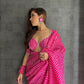 Arum Hot Pink Georgette Saree - Ensembles