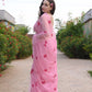 Barbie Dreams Flamingo Pink Pure Silk Organza Saree - Ensembles