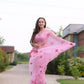 Barbie Dreams Flamingo Pink Pure Silk Organza Saree - Ensembles