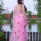 Barbie Dreams Flamingo Pink Pure Silk Organza Saree - Ensembles