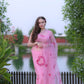Barbie Dreams Flamingo Pink Pure Silk Organza Saree - Ensembles