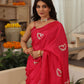 Butterfly Hand-Embroidered Upada Silk Saree - Ensembles