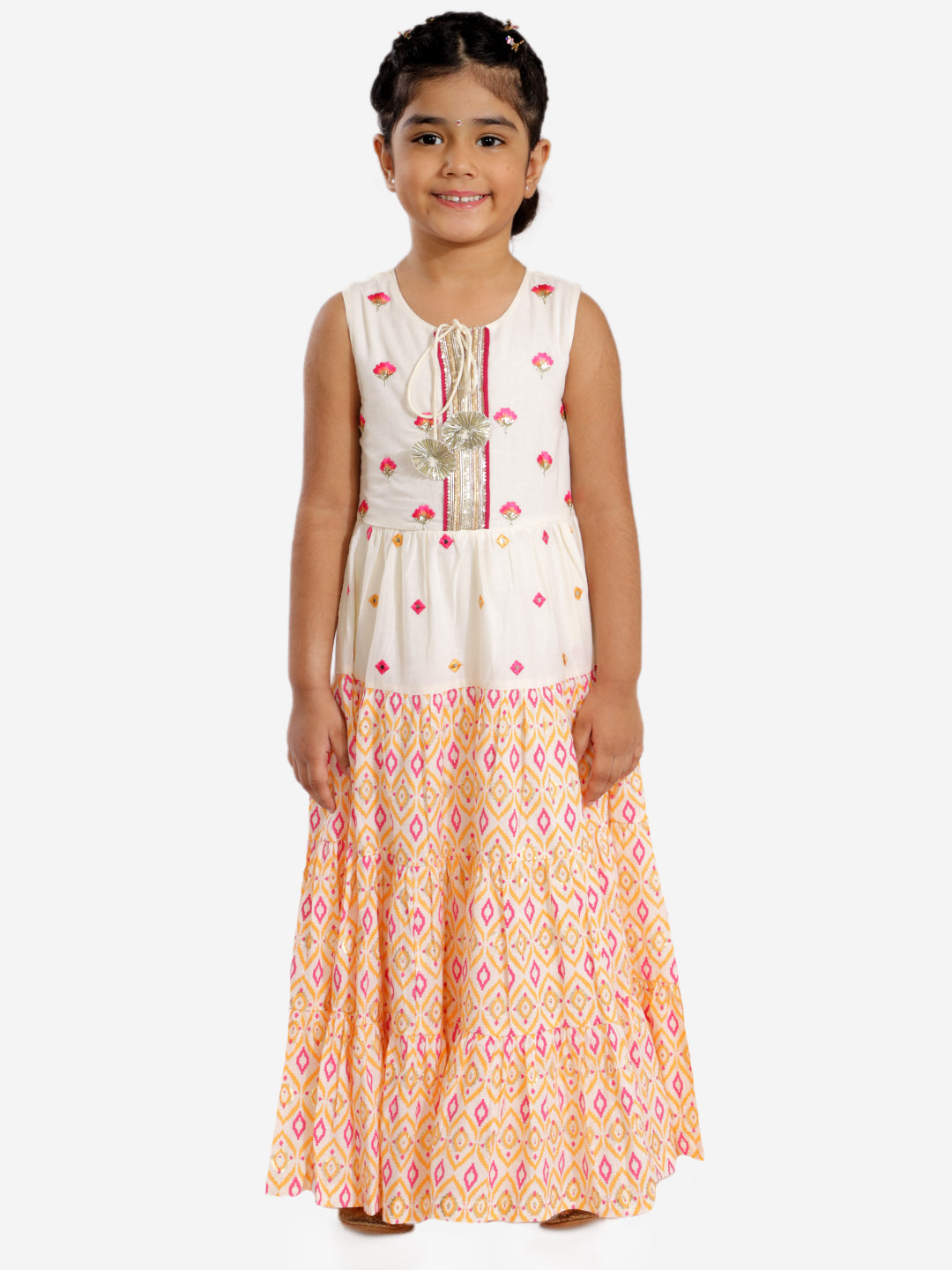 Lil Drama Girls Cotton Ethnic Maxi