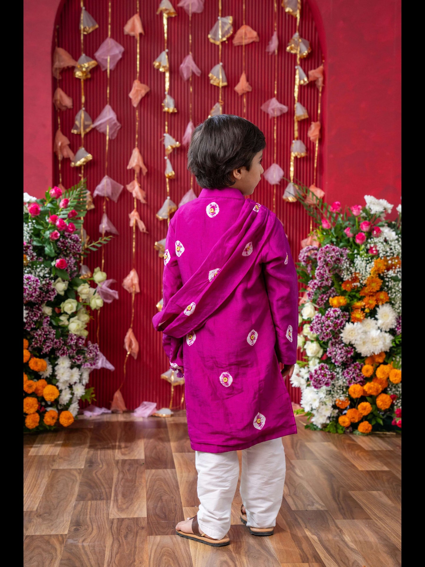 Vibrant Magenta Kids Festive Kurta Set