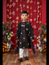 Black Ethnic Kurta Set for Boys with Elegant Embroidery