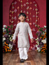 Graceful Grey Embroidered Kurta Set for Boys