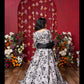 Elegant Black-and-white Floral Lehenga Set With Crop Top And Dupatta – Ideal For Celebrations