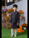 Royal Purple Silk Kurta with Gold Embroidered Nehru Jacket and White Pants – Perfect for Weddings, Festive Celebrations, and Special Occasions