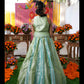 Enchanting Pastel Green Lehenga Set with Golden Embroidery – A Perfect Festive Pick for Graceful Looks