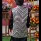 Black Silk Kurta with Embroidered Nehru Jacket and White Pants – Perfect for Weddings, Festive Celebrations, and Special Events