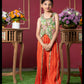 Embroidered Jacket-Style Blouse with Mirror Work and Vibrant Sharara Pants – Perfect for Weddings, Parties, and Festive Celebrations
