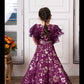 Elegant Purple Embroidered Lehenga Set with Ruffled Sleeves – Perfect for Weddings, Festive Celebrations, and Special Occasions
