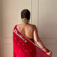 Red Romance Heart Georgette Saree