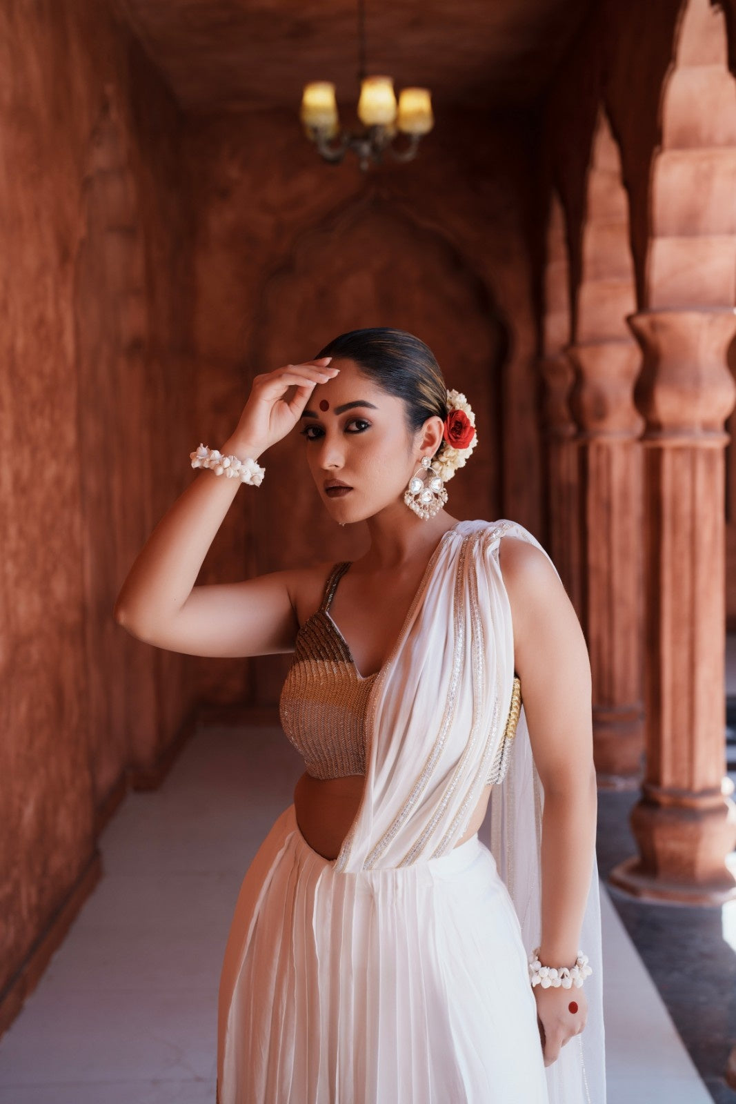 Divya Satin and Net Drape Saree