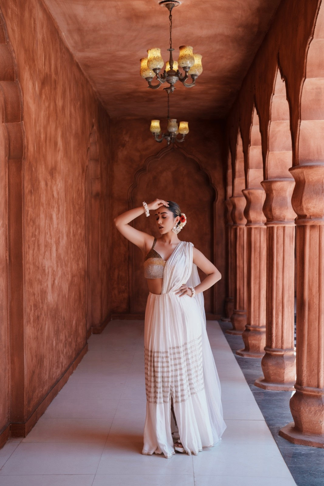 Divya Satin and Net Drape Saree