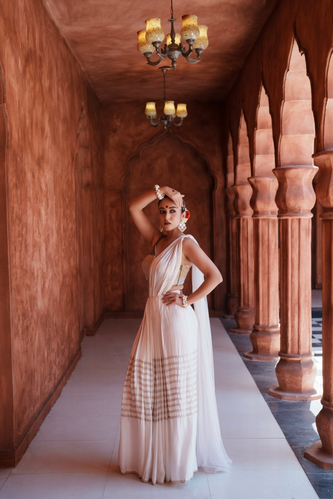 Divya Satin and Net Drape Saree