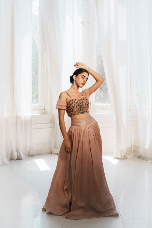 Devika Satin Skirt Set
