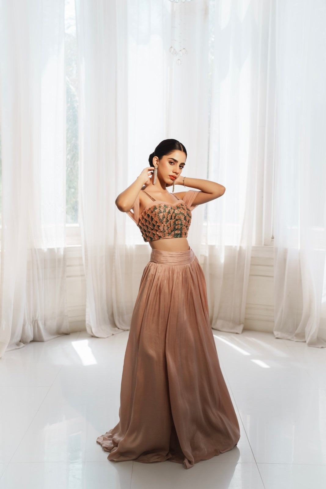 Devika Satin Skirt Set