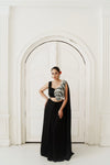 Midnight Glamour Drape Saree Set