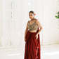 Raspberry Satin Drape Saree