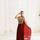 Raspberry Satin Drape Saree