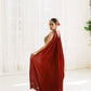 Raspberry Satin Drape Saree