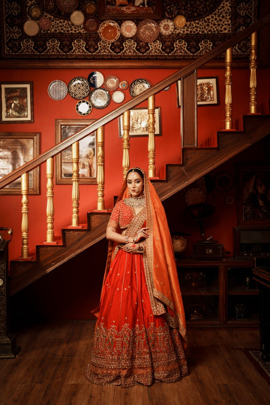 Gulnaz Raw Silk Lehenga Set
