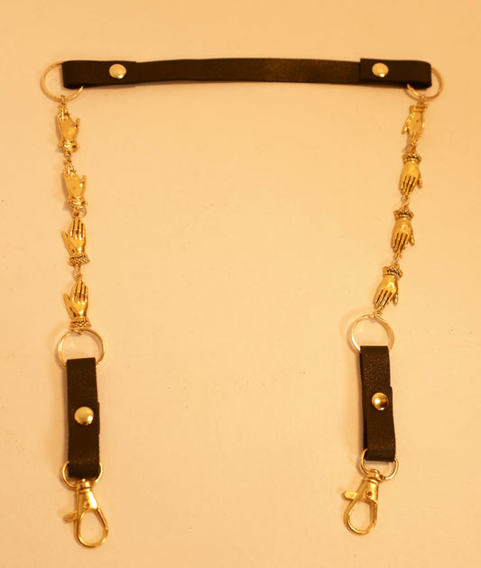 Black Leather & Hand Belt with Glasses