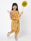 Golden Weaves Yellow Crop Top with Dhoti Girls Co-ordinate set