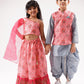 Raangoli Girls Pink Embroidered Lehanga Choli Set